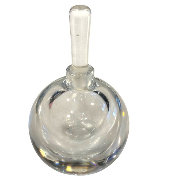 Orrefors of Sweden Crystal Perfume Bottle With Stopper Signed Elegant Design - Picture 4 of 7